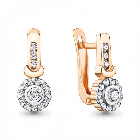Серьги из серебра с фианитами