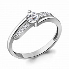 Кольцо из серебра с фианитами