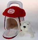 Домик — сумка с собачкой (белая), 15 см