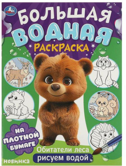 Раскраска водная большая «Обитатели леса»