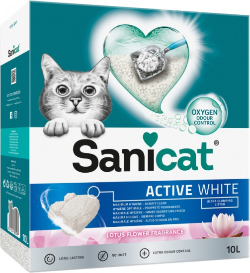 Наполнитель комкующийся с ароматом лотоса «Active White»