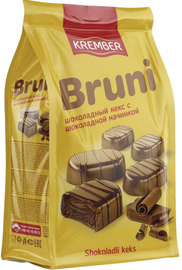 Кекс глазированный с шоколадной начинкой «Bruni»
