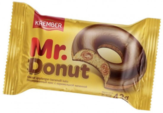 Глазированный кекс с карамельной начинкой «Mr.Donut»