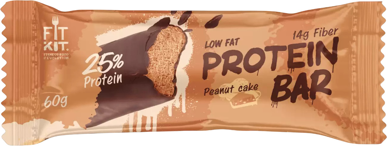 Батончик глазированный Protein Bar «Арахисовый торт» | FitKit