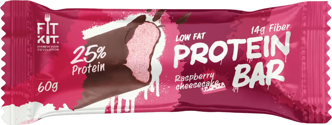 Батончик глазированный Protein Bar «Малиновый чизкейк» | FitKit