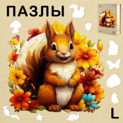 Пазл деревянный «Рыжая белочка L»
