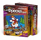 Песчаная картина «Снеговик» в рамке. С блестками