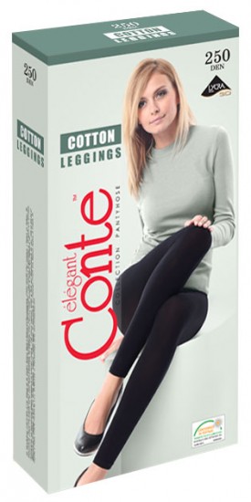 Леггинсы женские хлопковые «Cotton» (nero, 250 DEN)