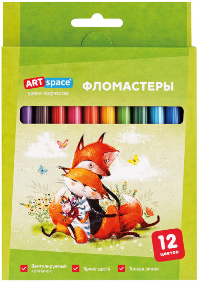 Набор фломастеров «Рисунки. Lovely animals»