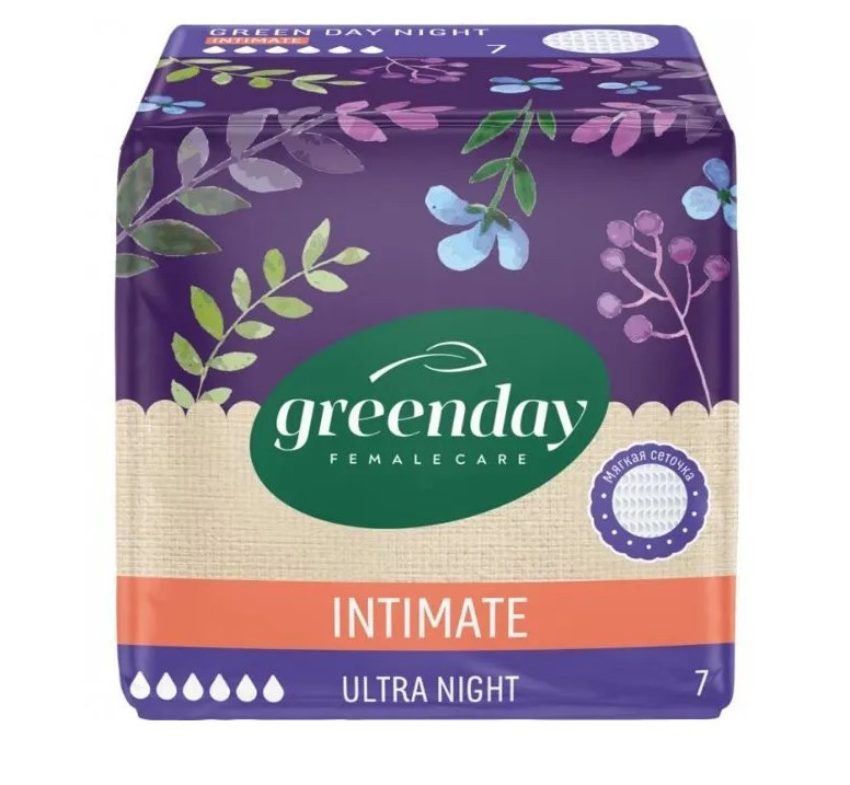 Прокладки женские «Ultra Night Dry Intimate» | GreenDay