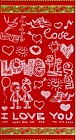 Полотенце махровое пестротканое "Love story" (ДМ-люкс, 50х90, цвет красный), в пакете с открыткой