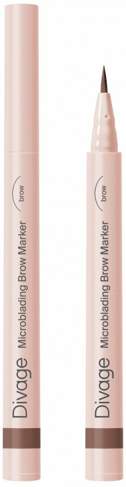 Маркер для бровей стойкий «Microblading» , оттенок 02 Темно-коричневый | Divage