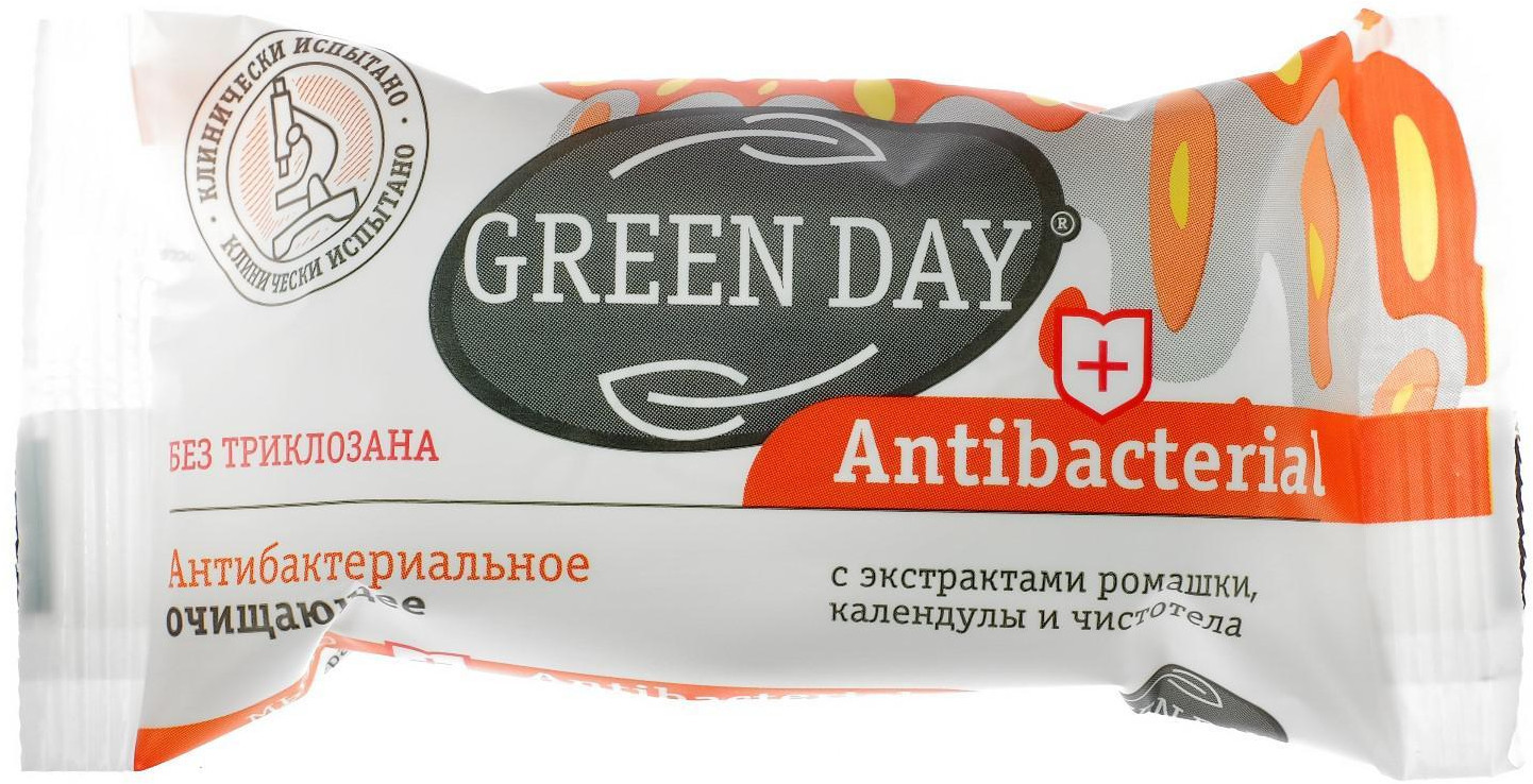 Мыло антибактериальное увлажняющее с экстрактами ромашки, календулы и чистотела | GreenDay