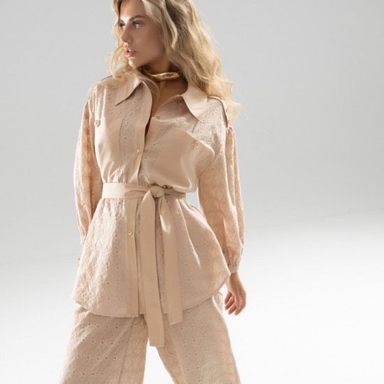 Рубашка женская «Пик элегантности, с поясом»
