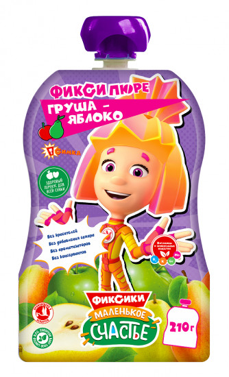 Пюре детское с 5 месяцев груша-яблоко «Фиксики»