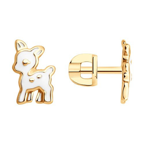 Серьги из золочёного серебра с эмалью