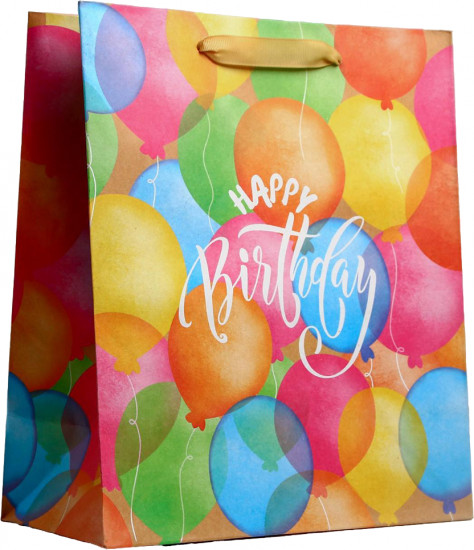 Пакет крафтовый «Happy birthday»