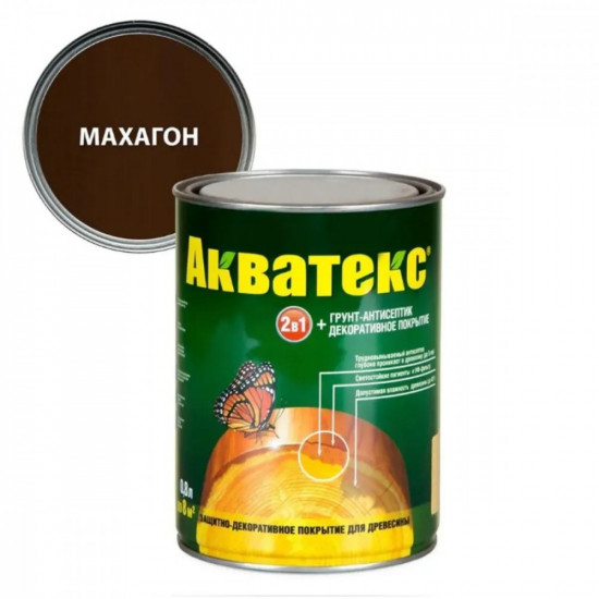 Текстурное покрытие для дерева «Акватекс 2 в 1», махагон