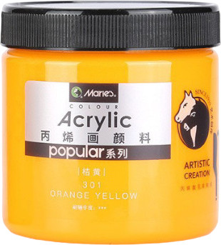 Краска акриловая для рисования и декора, 301 Orange Yellow