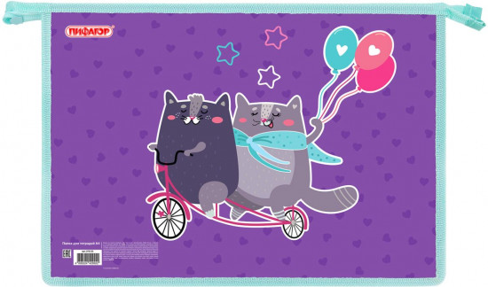 Папка для тетрадей «Bike cats»