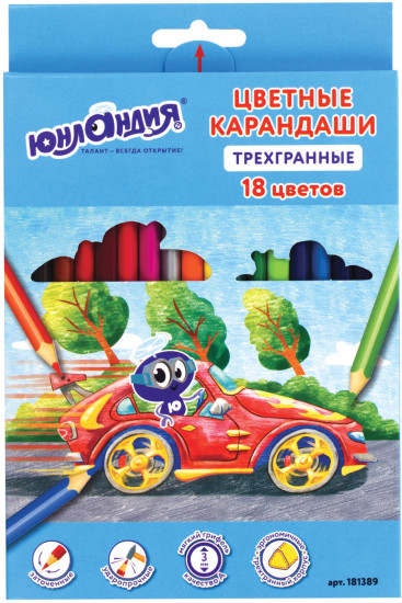 Набор карандашей цветных «Юнландик быстрее всех»