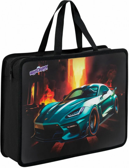 Папка на молнии с ручками «Fire car»