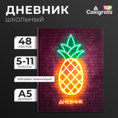 Дневник для 5-11 классов «Ананас. Неон вывеска»