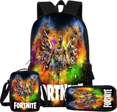 Рюкзак школьника 3в1 «Fortnite крылья из автоматов»