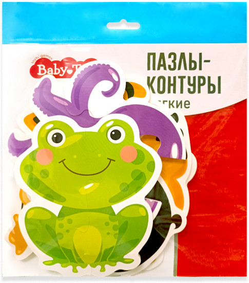 Пазлы-контуры мягкие «Зверята»
