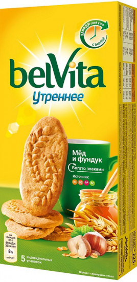 Печенье злаковое витаминизированное с фундуком и медом