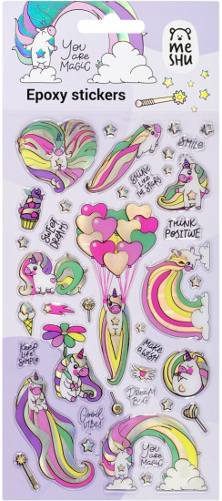 Наклейки гелевые «Rainbow unicorn»