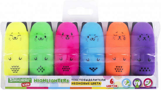 Набор текстовыделителей «Cute cats neon»