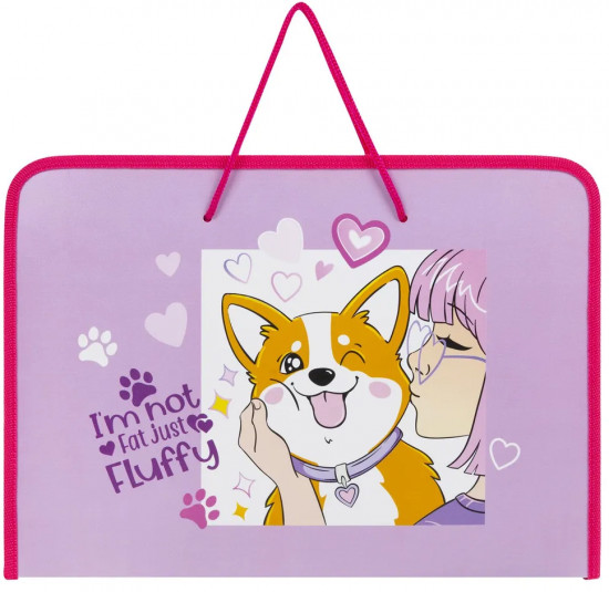 Папка на молнии с ручками «Fluffy akita»