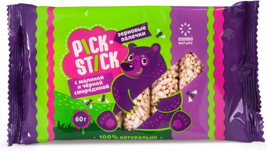 Палочки зерновые с малиной и черной смородиной «Pick-Stick»