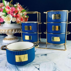 Набор бульонниц на подставке «Multicolor»