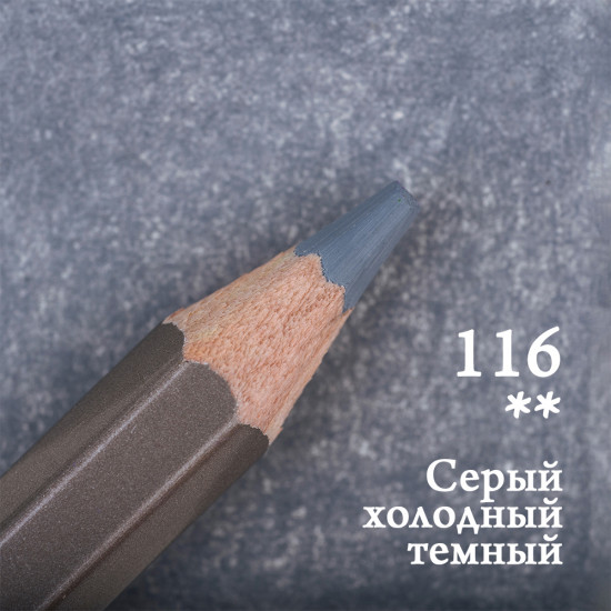 Набор цветных карандашей «GrafArt Pro», 116 Серый холодный темный