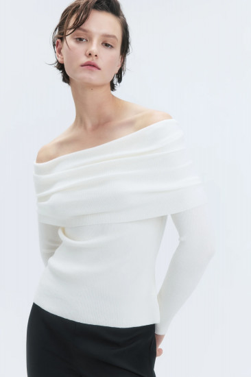 Джемпер off-shoulders тонкой вязки женский