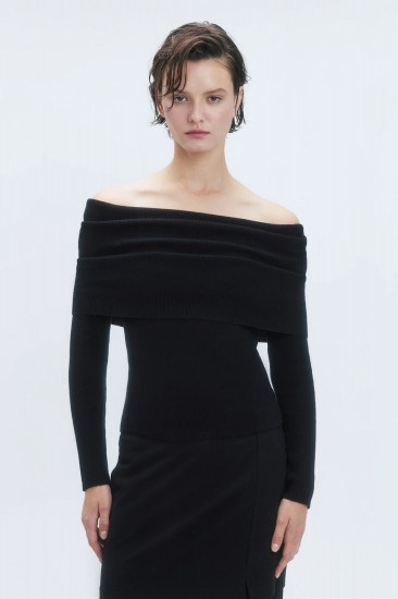 Джемпер off-shoulders тонкой вязки женский