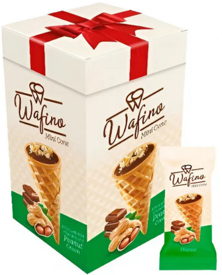 Рожок с арахисом Wafino mini cone peanut cream