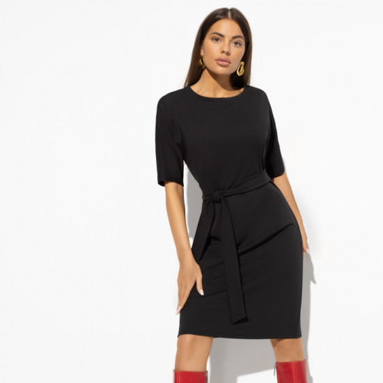 Платье женское «Строгий код, black, с поясом»
