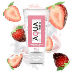 Лубрикант на водной основе с ароматом клубники «Aqua Travel Flavour»