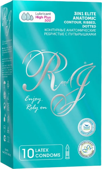 Презервативы ребристые с пупырышками «Elite 3 in1 Anatomic»