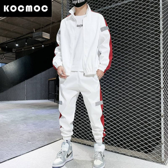 Комплект мужской из куртки и спортивных штанов со светоотражающими полосками