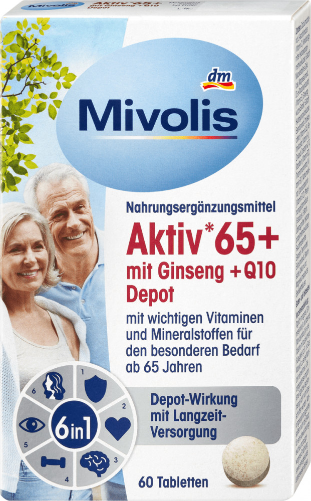 БАД «Aktiv 65 and mit Ginseng + Q10 Depot» | Mivolis