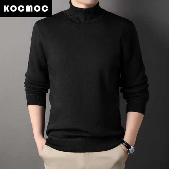 Свитер мужской однотонный с высоким воротником