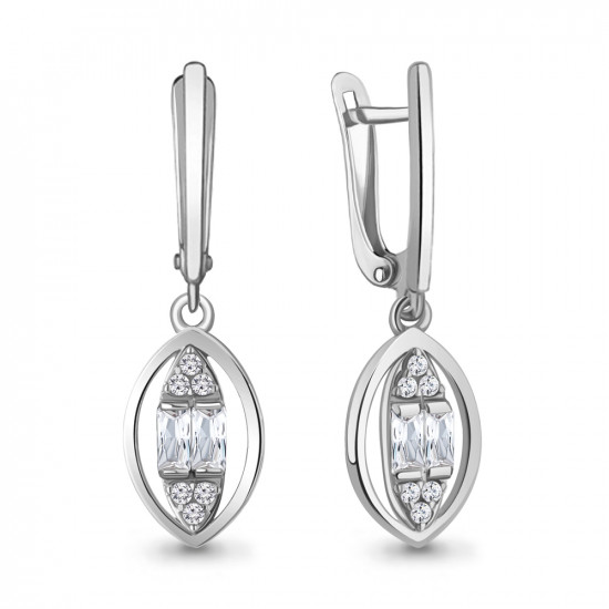 Серьги из серебра с фианитами