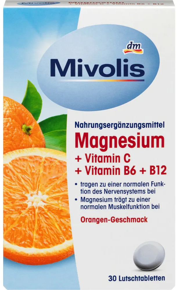 БАД «Magnesium + Vitamin C + Vitamin B6 + B12» | Mivolis