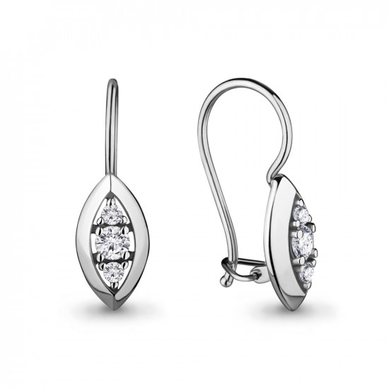 Серьги из серебра с фианитами