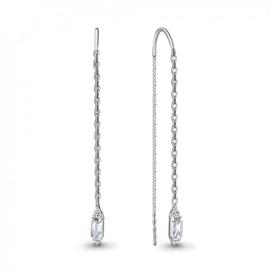Серьги из серебра с фианитами