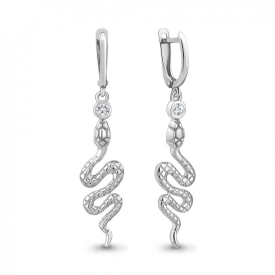 Серьги из серебра с фианитами